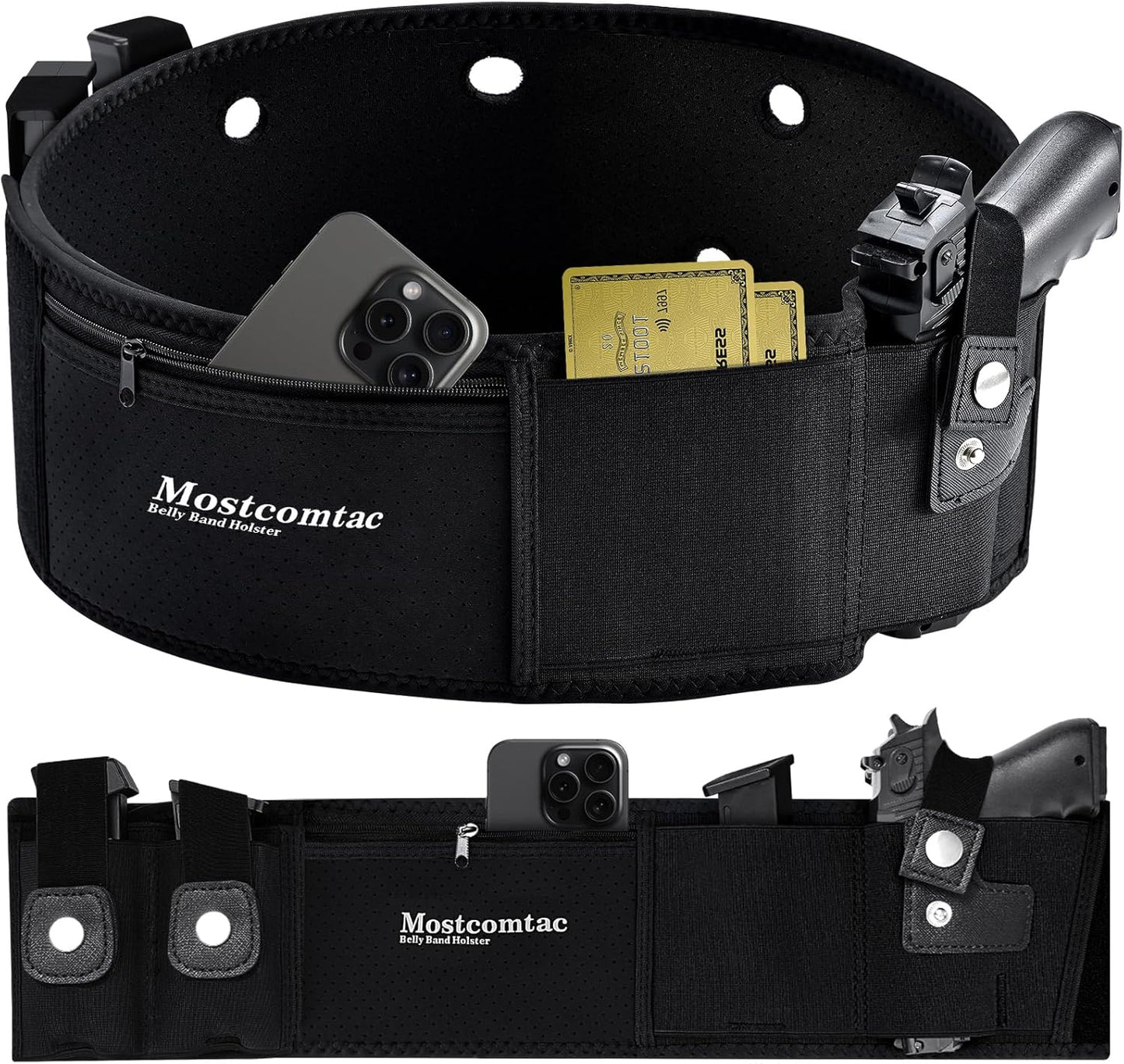 Mostcomtac Belly Band Holster - Comfortable Neoprene Gun Holster for Glock, Taurus, Ruger, S&W | Fits Most Pistols & Revolvers
