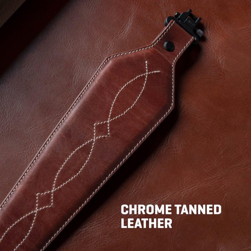 Allen Company Heritage Western Scallop Leather Rifle Sling, Brown
