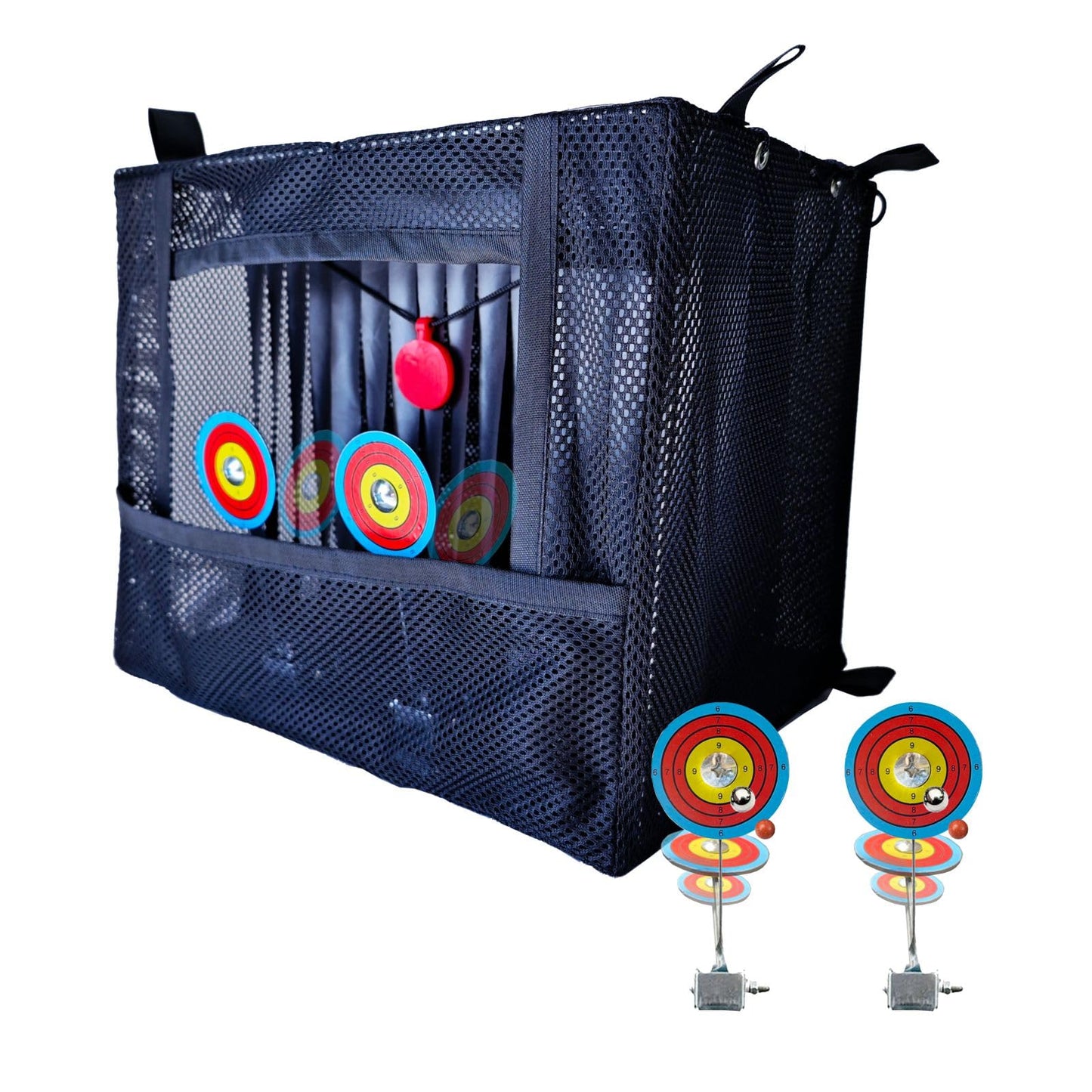 Airsoft Target with 2pcs All Metal Automatic Reset Shooting Target for Airsoft Gun Shooting BB Pellets Indoor Outdo (2PCS Reset Target+Box)