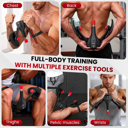HELEEN Upgraded 2026 Thigh Master for Men and Women - 360° Kegel Exerciser and Pelvic Floor Muscle with LED Display , 0-110 LB Inner Hip Trainer with Stretching Strap and 8 Shape Resistance Band