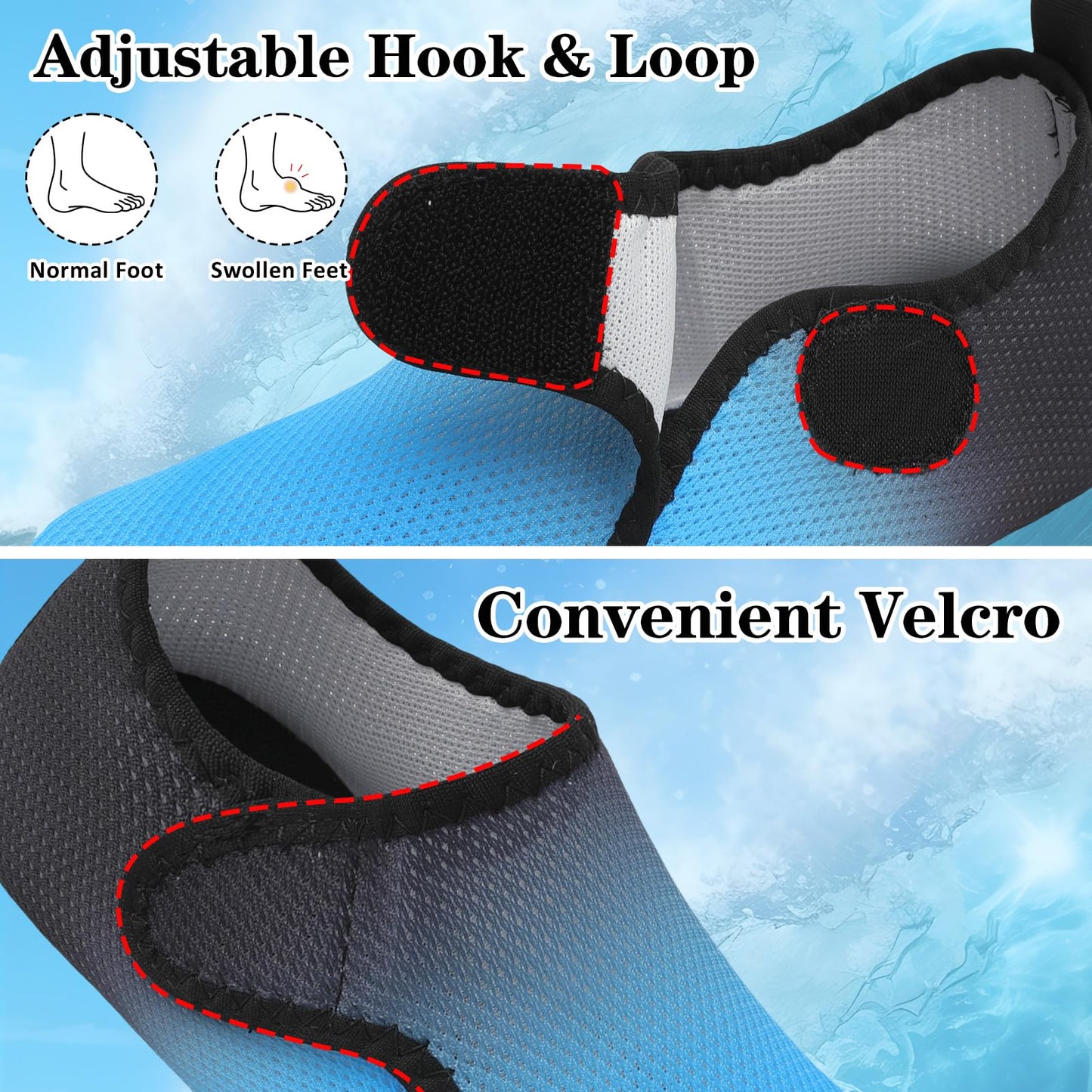 LeIsfIt Swim Water Shoes for Women Men Quick-Dry Aqua Socks Non-Slip Summer Barefoot Socks for Beach Pool Surf Yoga Gradient 8-9 Women/6-7 Men