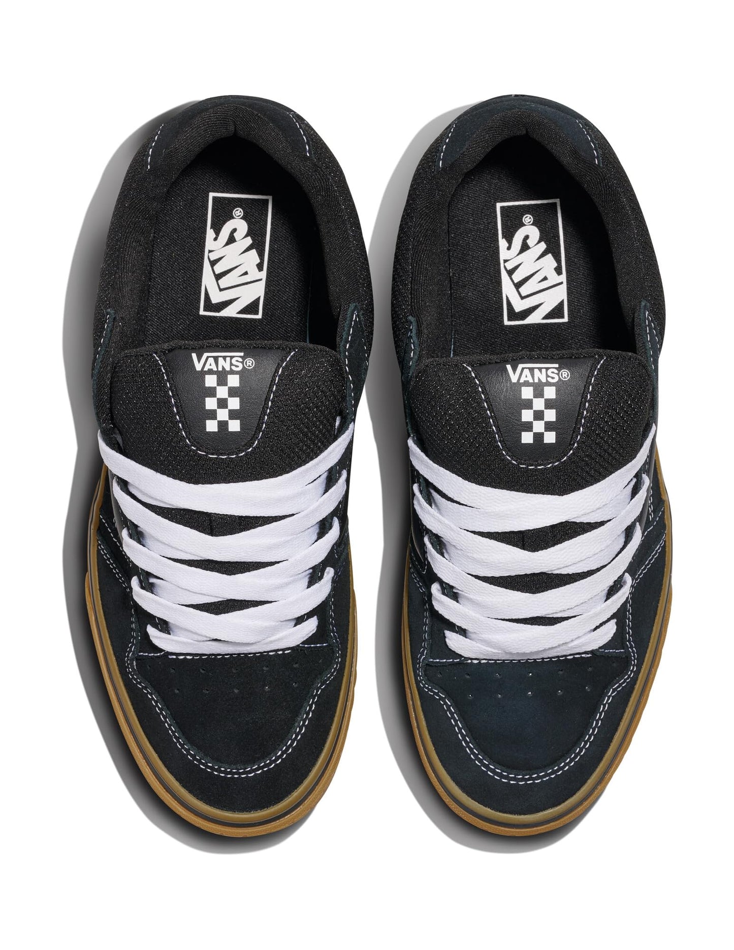 Vans Men's Caldrone Shoe - Chunky Low-Top Fashion Sneakers, Retro Inspired. Suede Mesh Black/Gum. 11