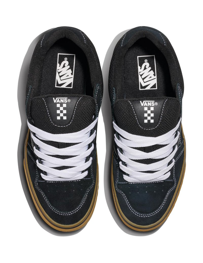Vans Men's Caldrone Shoe - Chunky Low-Top Fashion Sneakers, Retro Inspired. Suede Mesh Black/Gum. 11