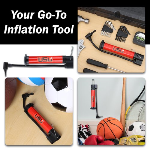 Sports Ball air Pump Manual Metal (red)