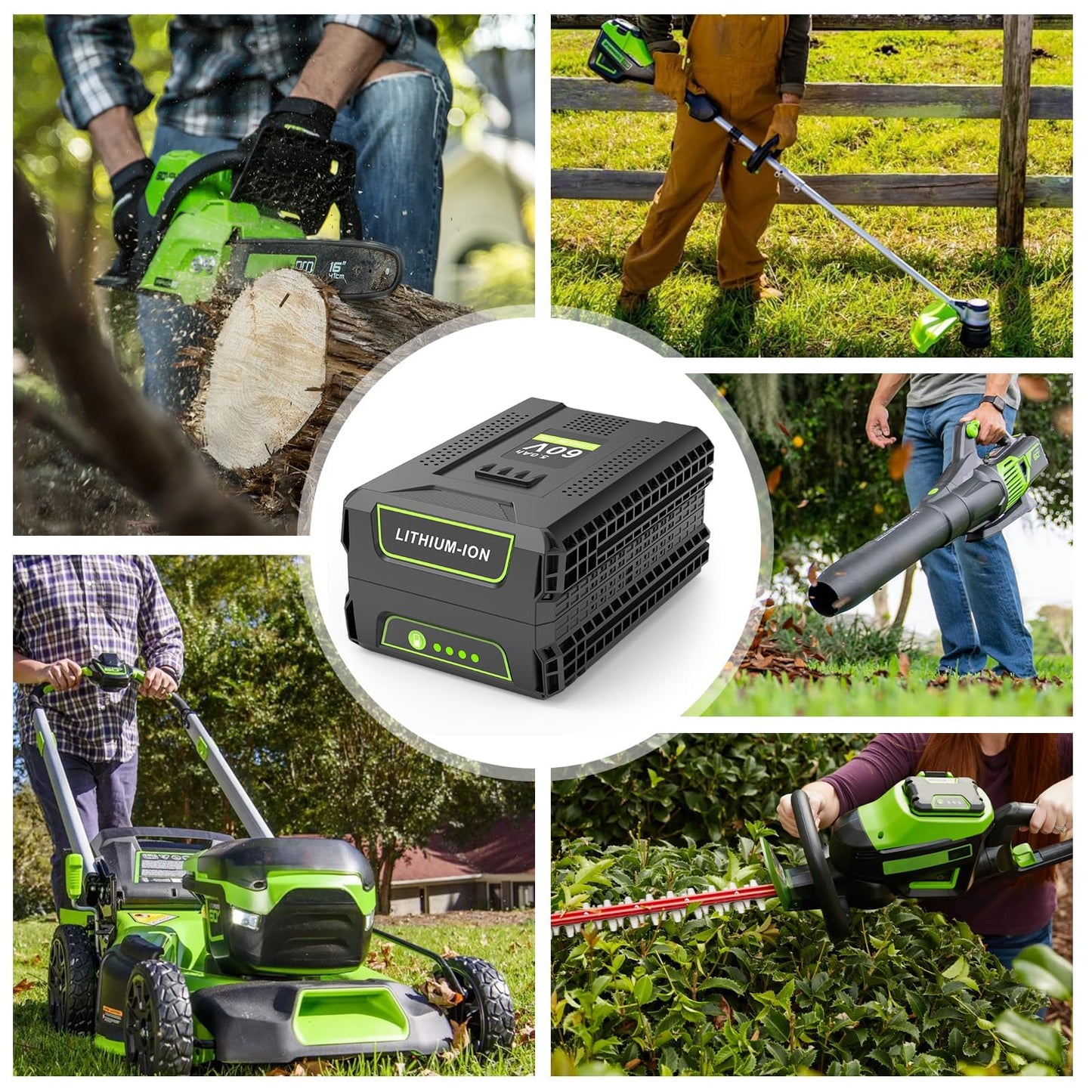 Cukect 60V 5.0Ah Lithium Battery Replacement for Greenworks 60V Battery, Compatible with Greenworks 60 Volt Batteries LB604, 2908502, LB6042, LB60A00, LB60A01, LB60A02, Fit for 60 Volt Power Tools