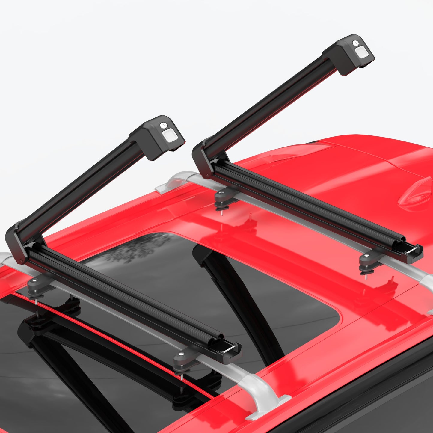 MOSTPLUS Lockable Ski Racks Snowboard Racks CrossBars Rack with Metal Lock and Rubber Padding,Fits 6 Pairs Skis or 4 Snowboards,Universal Fit for Vehicles,Aluminum 30"