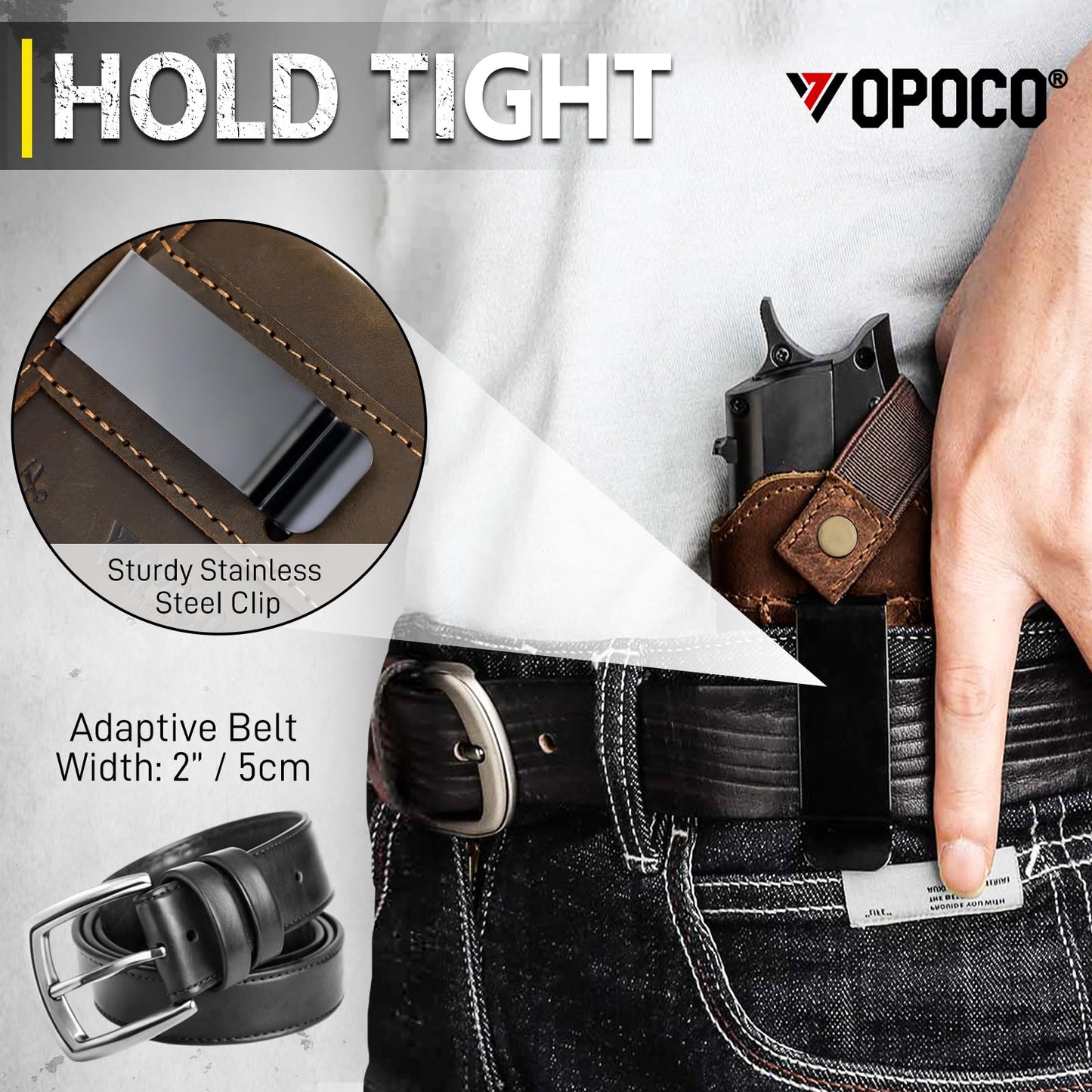 VOPOCO IWB/OWB Leather Holster, Genuine Leather Gun Holster for Glock 19/43/43X, Taurus G2/G2C/G3C, Sig P365 P320 Springfield M&P 9mm Shield, Ambidextrous Concealed Carry