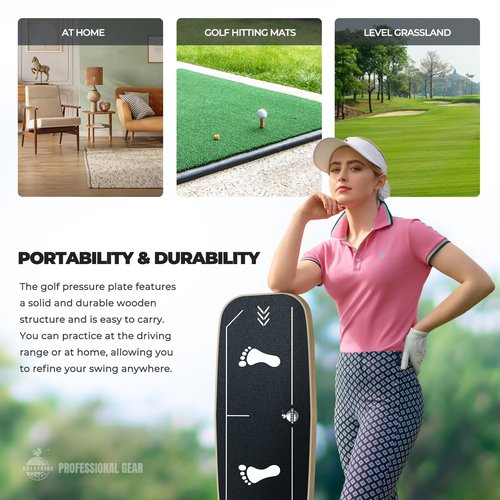 ACESTRIKE, Golf Pressure Plate, Gravity Transfer Board Training Aid to Weight Shift Golf Training Aid for Indoor Practice, Golf Swing Speed Trainer for Beginners Correct Swing Sequence Tempo