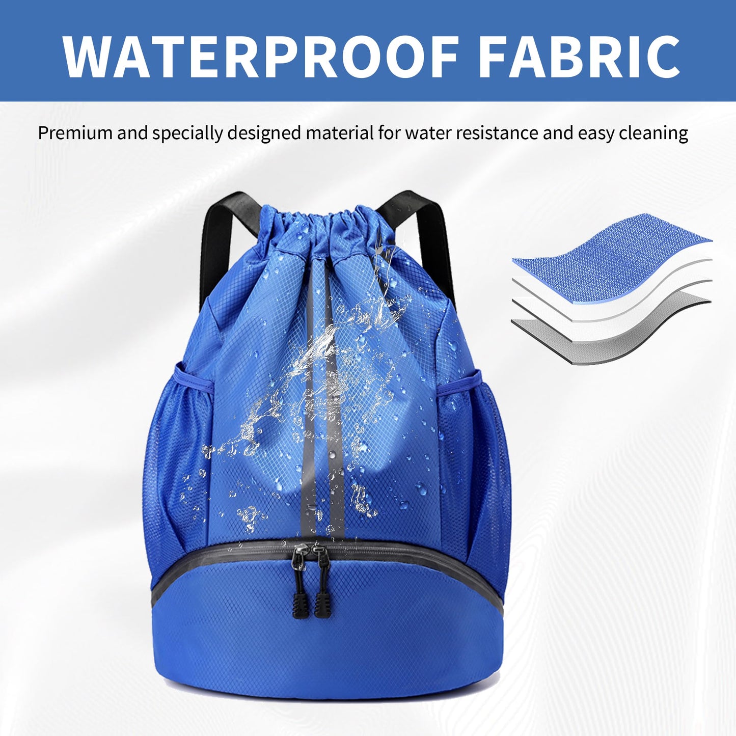 JELUTAR Soccer Bag, Drawstring Soccer Backpack with Shoe Compartment