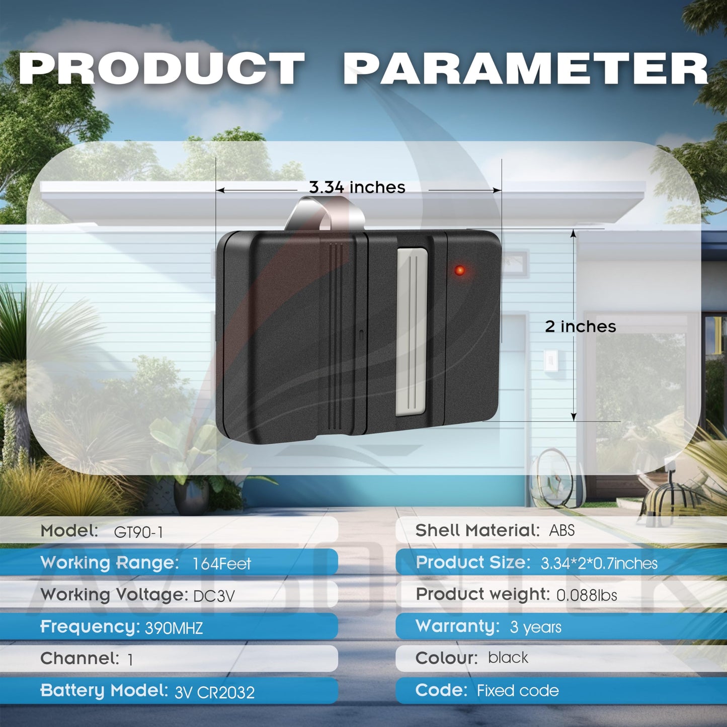 2 fo 9 & 12 DIP Switch Genie Garage Door Opener Remote, 1982 to 1996 Models, GT90-1 GT90 AT90 MAT90 912, 3-Year-Warranty