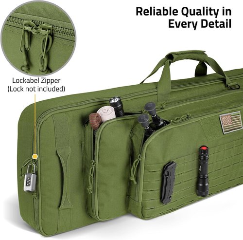 CVLIFE Soft Rifle Case - Triple Layered Double Gun Bag with Lockable Zipper & Backpack Strap | 36" - 46" Sizes