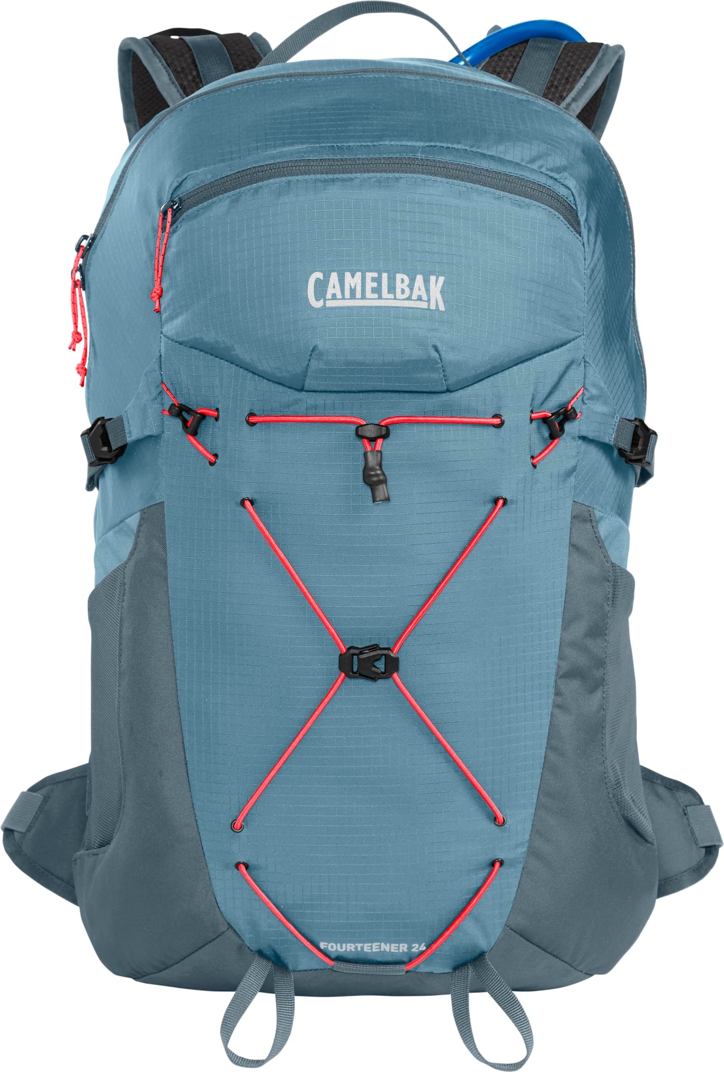 CamelBak Womenâ€™s Fourteener 24 Hiking Hydration Backpack with 100oz Reservoir, Women Specific Fit and Ventilated Support for Long Trail Days, Smoke Blue/Fiery Coral 2.0