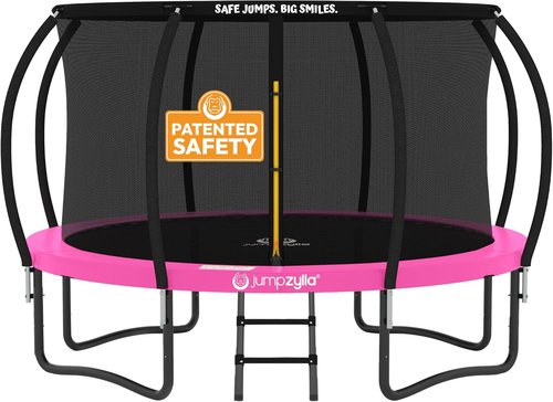 JUMPZYLLA Trampoline - Outdoor Recreational Trampoline with Enclosure & Ladder | 8FT to 16FT Sizes, ASTM Approved