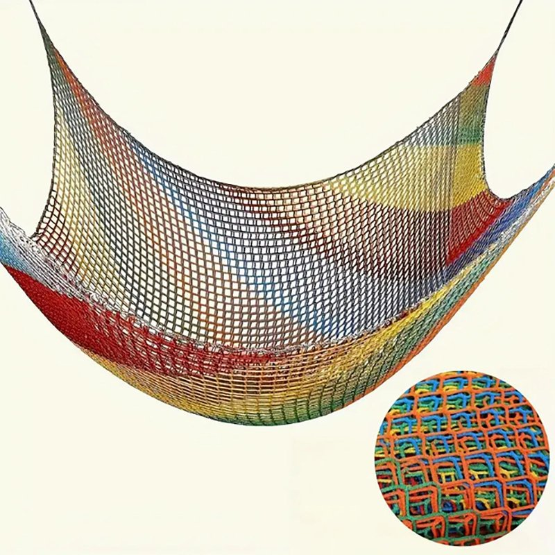 PSYCHEJOYS Climbing Cargo Net, Double Layers Playground Safety Net, Rope Bridge Nets, Small Aperture Hammock Net, for Treehouse,Obstacle Training,Back Yard(Size:1x3m)