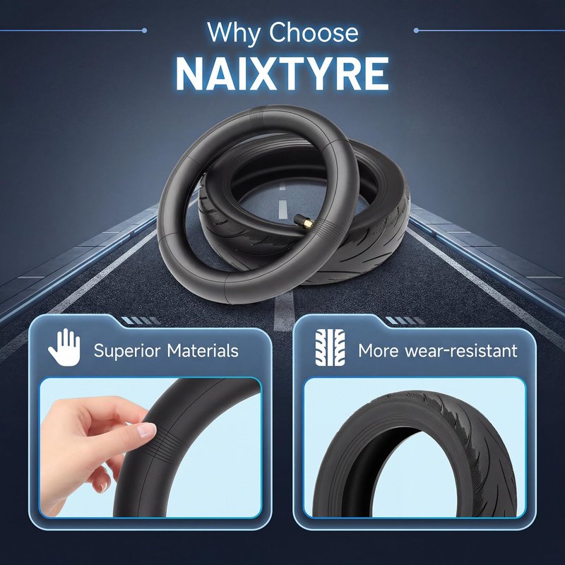 NAIXTYRE 10x2.5" E-Scooter Tire. 60/70-6.5 Scooter Inner and Outer Tire Sets. Replacement Wheels for Ninebot G30 Max/ G30 G30D/ G30LP Mobility Electric Scooters .(2 Sets)