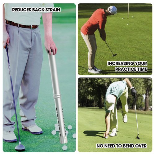 Golf Ball Shag Tube Professional Golf Ball Picker Upper Aluminum Golf Ball Retriever Collector Practice Pick-up Sucker Tool