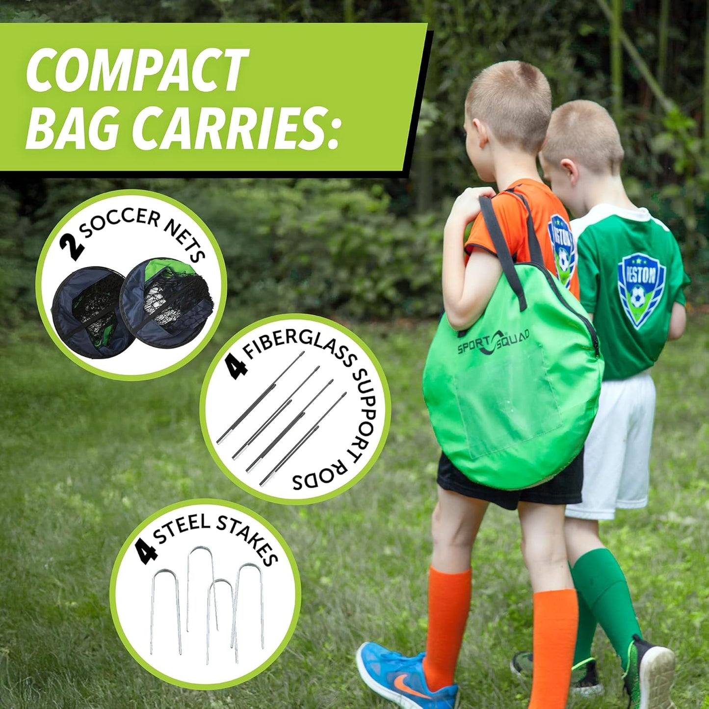 Sport Squad Portable Soccer Goal Set - Easy Setup for Backyard Fun | Ideal for Kids and Adults
