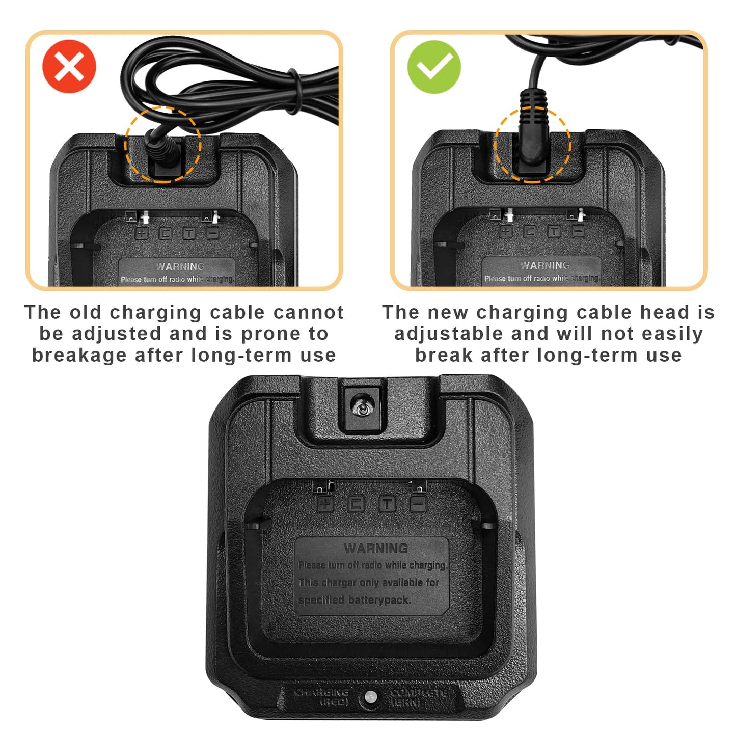 BAOFENG Battery Charger Base with US Adapter for BAOFENG Waterproof Two Way Radio V-9R Plus/UV-9R Plus MK1 /UV-9G /UV-9R Pro/UV-9R Pro V1/V2 /T57 /BF-T57 /GMRS-9R /BF-A58 /BF-9700 /UV-82WP
