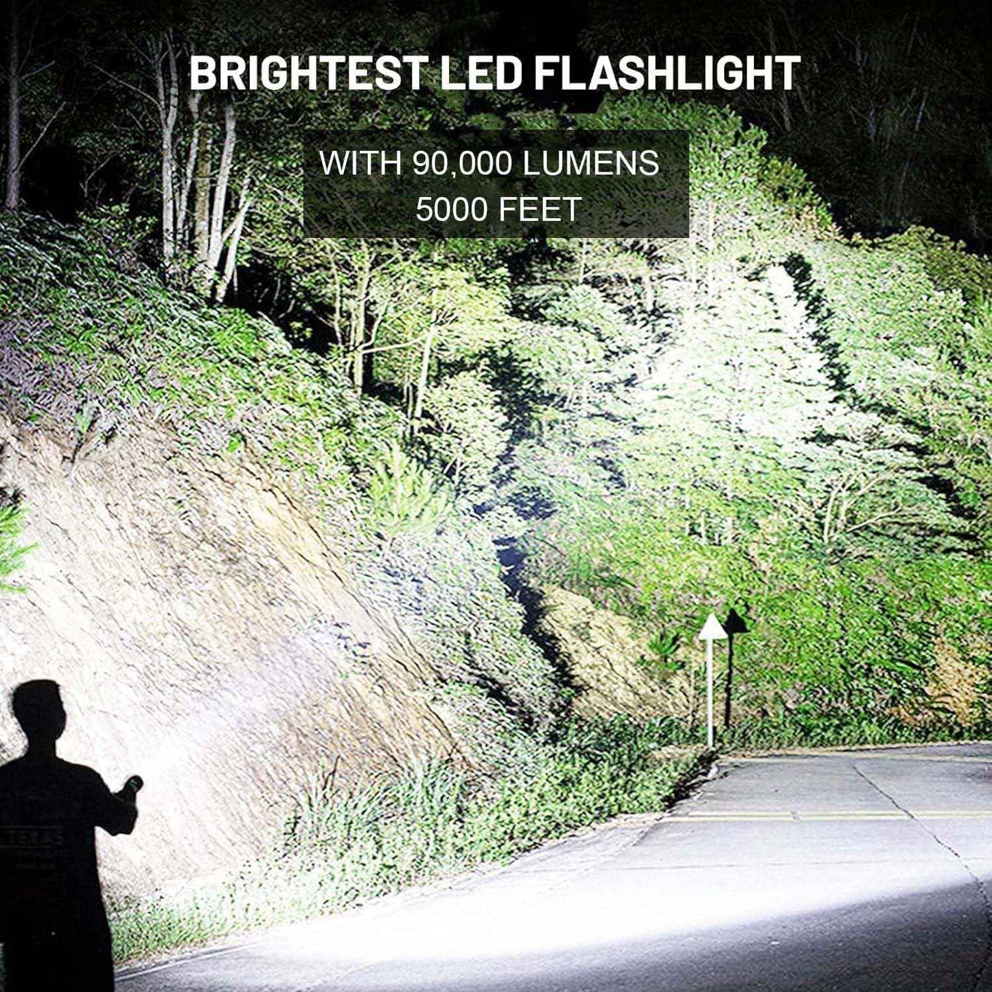 Lylting LED Flashlights High Lumens Rechargeable, 90,000 Lumens Brightest Handheld Flashlight, 5 Modes Powerful Multifunctional Flash Light Waterproof Flashlight for Home Camping