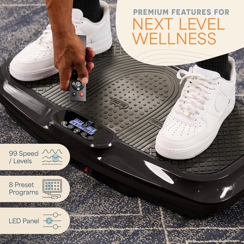 Lifepro Vibration Plate | Whole Body Vibration Machine for Lymphatic Drainage & Toning - Home Workout with Resistance Bands