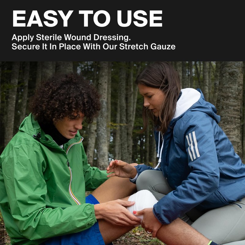 SurviveX - 4" Stretch Gauze Roll – Conforming Medical Bandage Wrap for Wound Care, First Aid, and Injury Dressing, 24 Count
