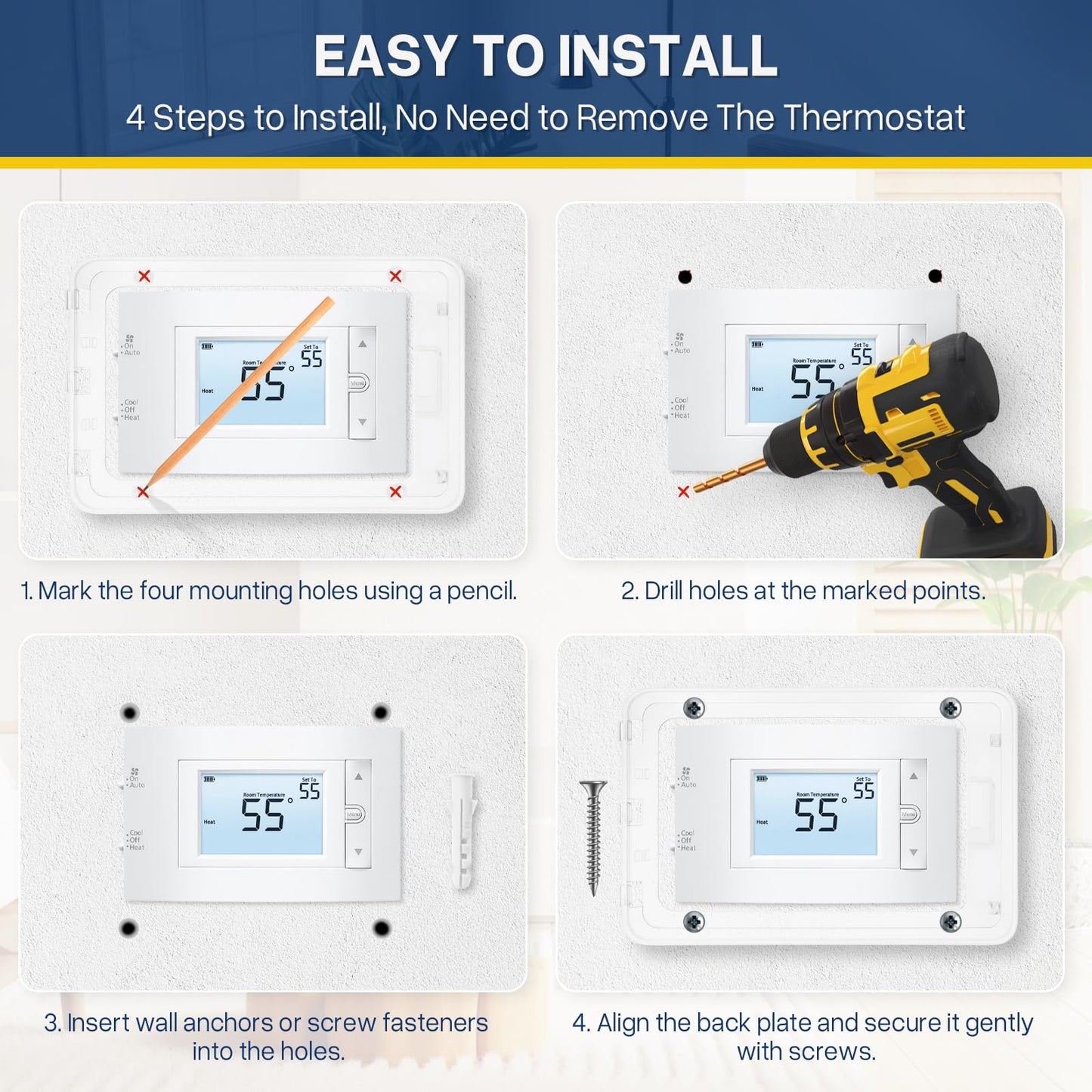 Pihode Thermostat Lock Box with Combination Lock, Universal Keyless Large Space Thermostat Cover, Fits 8.7" × 5.5" or Smaller Thermostats & Sprinkler Controllers, Sprinkler Controller Guard