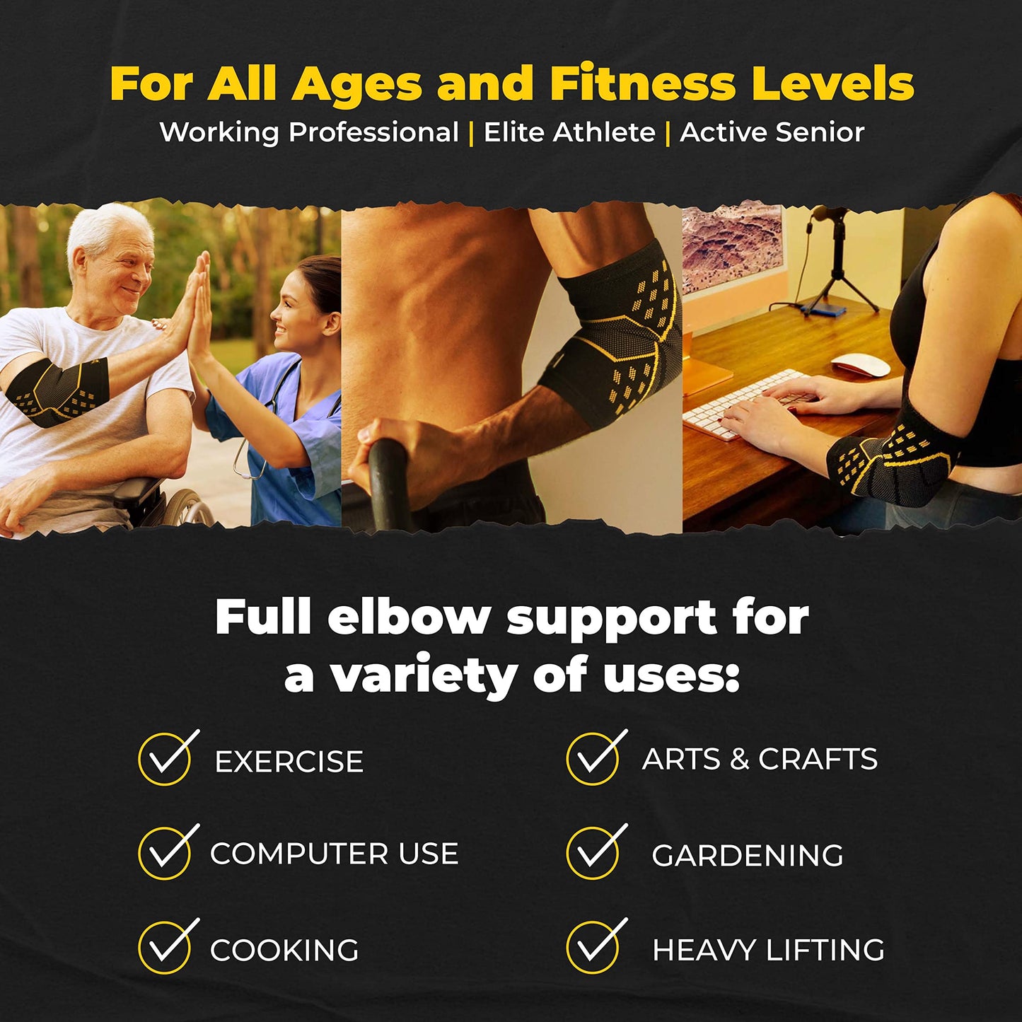 CopperJoint Elbow Compression Sleeve, Single (M) Copper Infused Design Elbows Sleeve, Arm Brace, Tennis Elbow Brace for Women & Men, Arm Support Compression Sleeves Men for Golf, Bowling, Sports