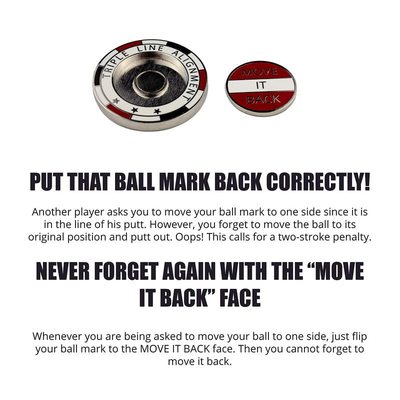59Golf - Golf Ball Triple line Marker + Permanent Markers (red and Black + Poker chip)
