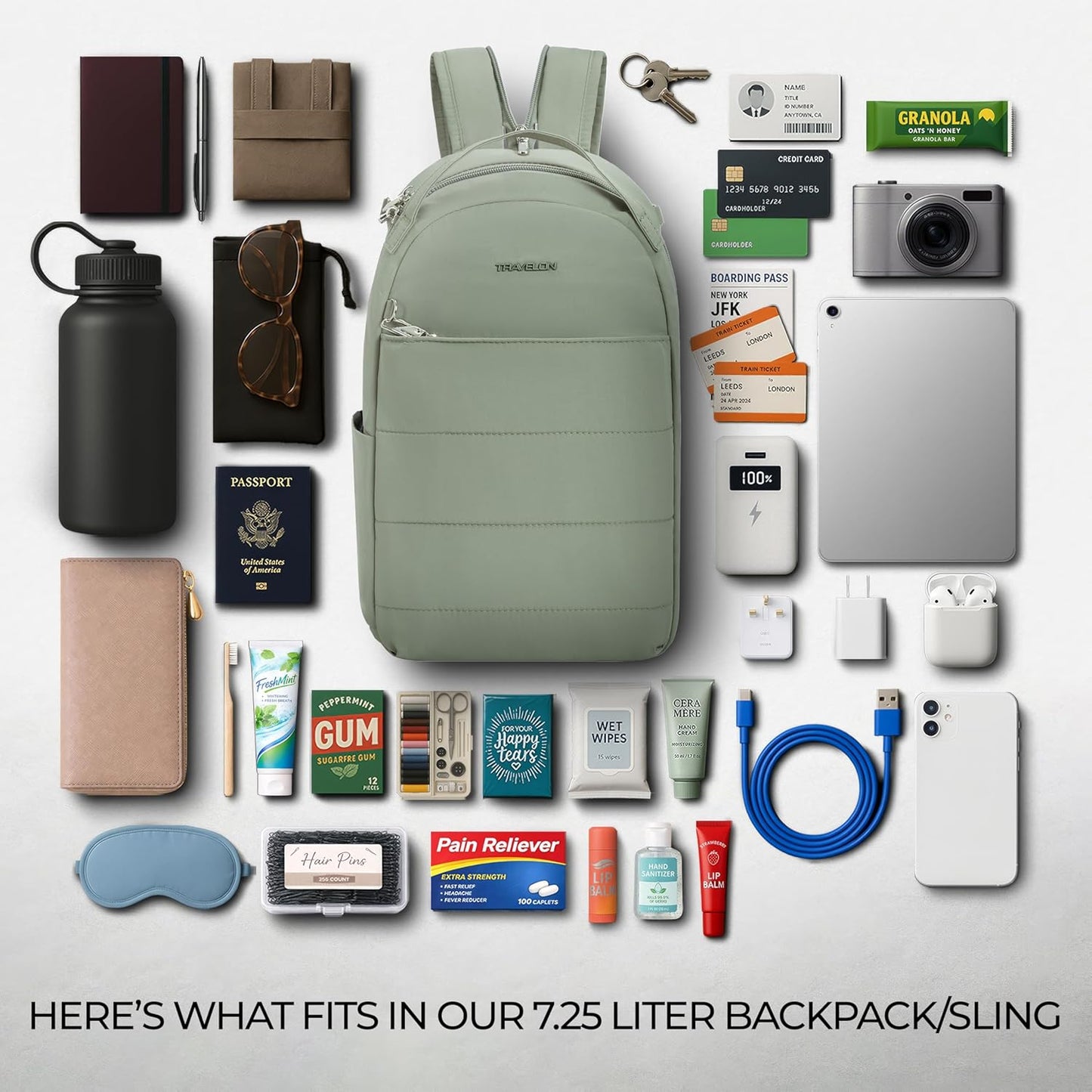 Travelon Anti-Theft Backpack Sling - Versatile & Secure Design for Travel | Stylish & Functional