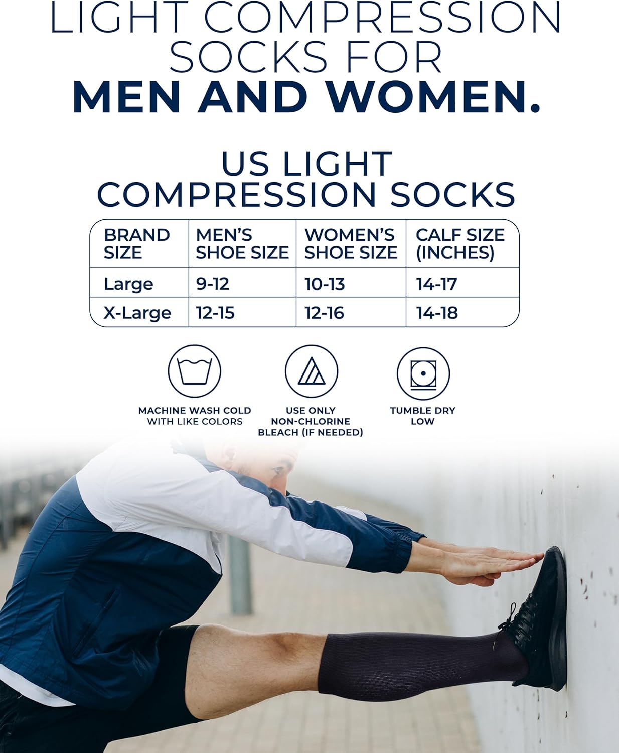 Pembrook Compression Socks - Light Support for Men & Women | 8-15 mmHg | 3 Pairs
