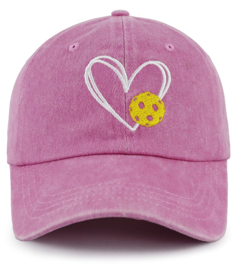 Pickleball Gifts for Men Women, Funny Sports and Outdoors Heart Pickle Ball Hats, Christmas Mothers Fathers Day Birthday Gift for Pickleball Lovers Pink