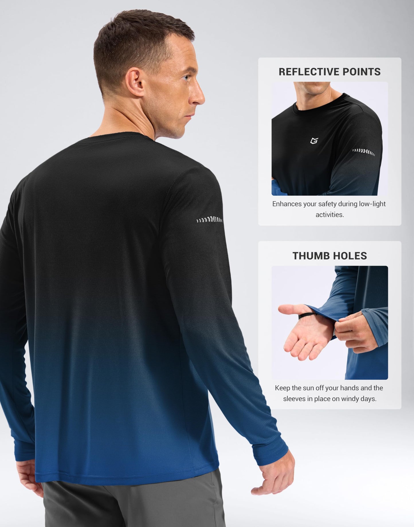 Men's Sun Protection Long Sleeve Shirts UPF 50+ Rash Guard Swim Lightweight Cooling UV SPF Shirt Fishing Workout Quick Dry