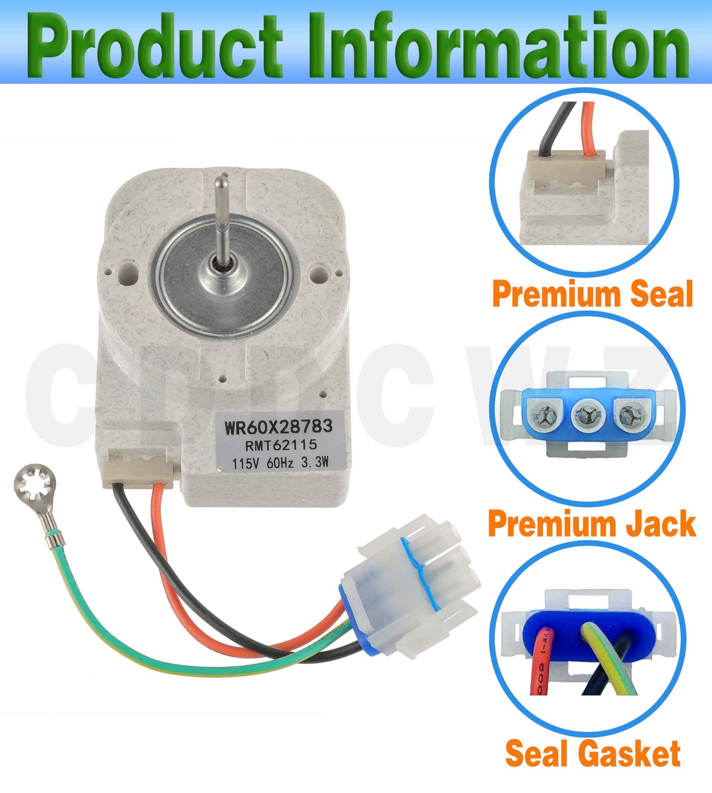 CDDCWZ (Upgraded) WR60X28783 Replacement for GE Refrigerator Evaporator Fan Motor - WR60X31522 PS12741350 AP6977246 4959523 SM10141 GE Refrigerator Parts - Fridge Fan Motor Replacement