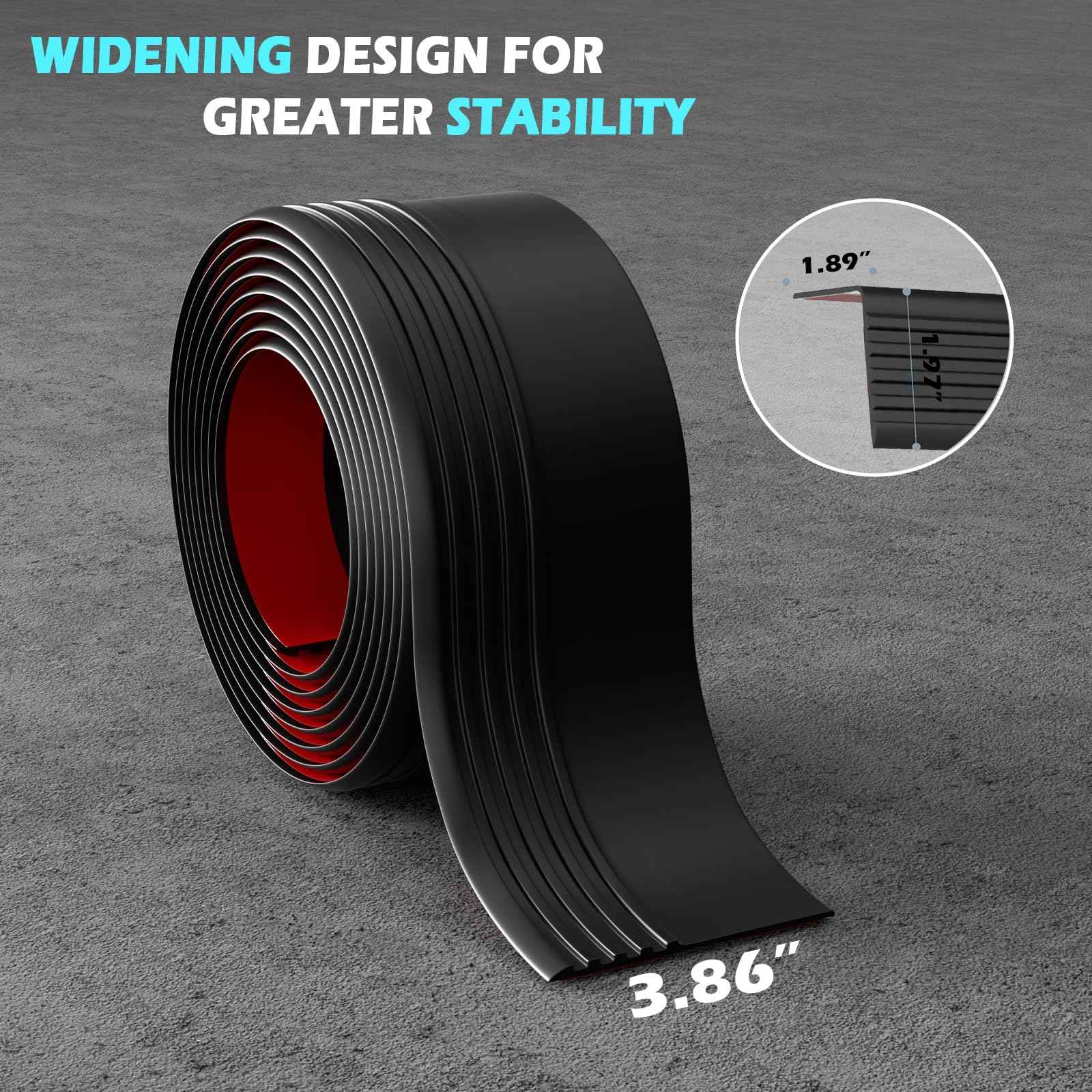 Pluden 10FT Vinyl Rubber Stair Edge Nose Trim Stair Nosing Non-Slip Self Adhesive Stair Edge Protector Suitable for Indoor/Outdoor Stairs Non-Slip and Waterproof