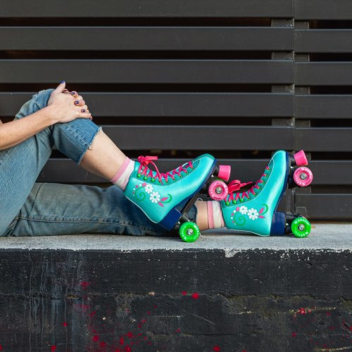 Lenexa uGOgrl Roller Skates for Ladies - Quad Roller Skate - Indoor, Outdoor, Ladies Skate - Great Skates for Beginners - Coral (Men 7 / Women 9)