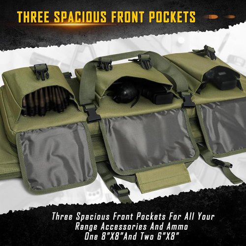 DULCE DOM Double Rifle Case - Soft Gun Bag for Rifles & Pistols | Tactical Storage & Transportation, 32-52 Inch