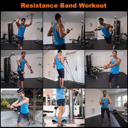 Resistance Bands Set with Separate Outdoor Anchor, KAKICLAY Exercise Bands for Indoor and Ourdoor Use, Versatile Resistance Bands for Men and Women