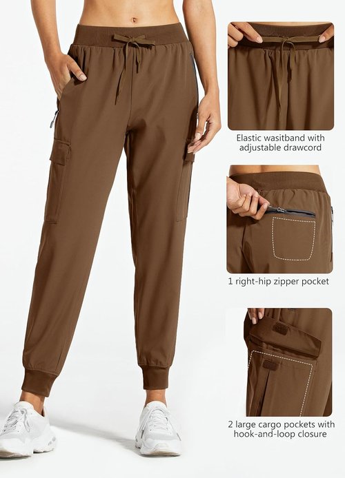 Libin Women's Cargo Joggers - Lightweight Quick-Dry Hiking Pants for Casual Travel & Athletic Wear