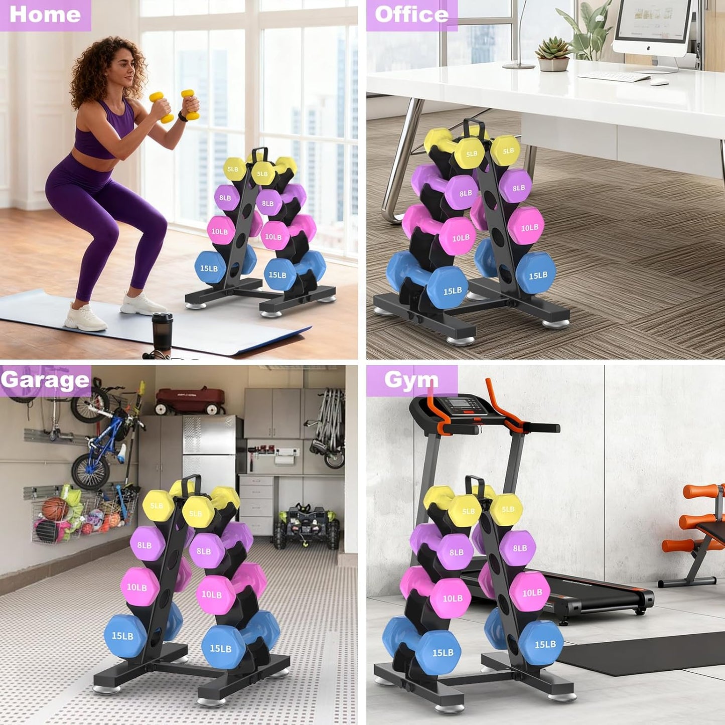 TomCare 6-Tier Dumbbell Rack - Metal A-Frame Weight Storage Stand for Home Gym | Durable & Space-Saving