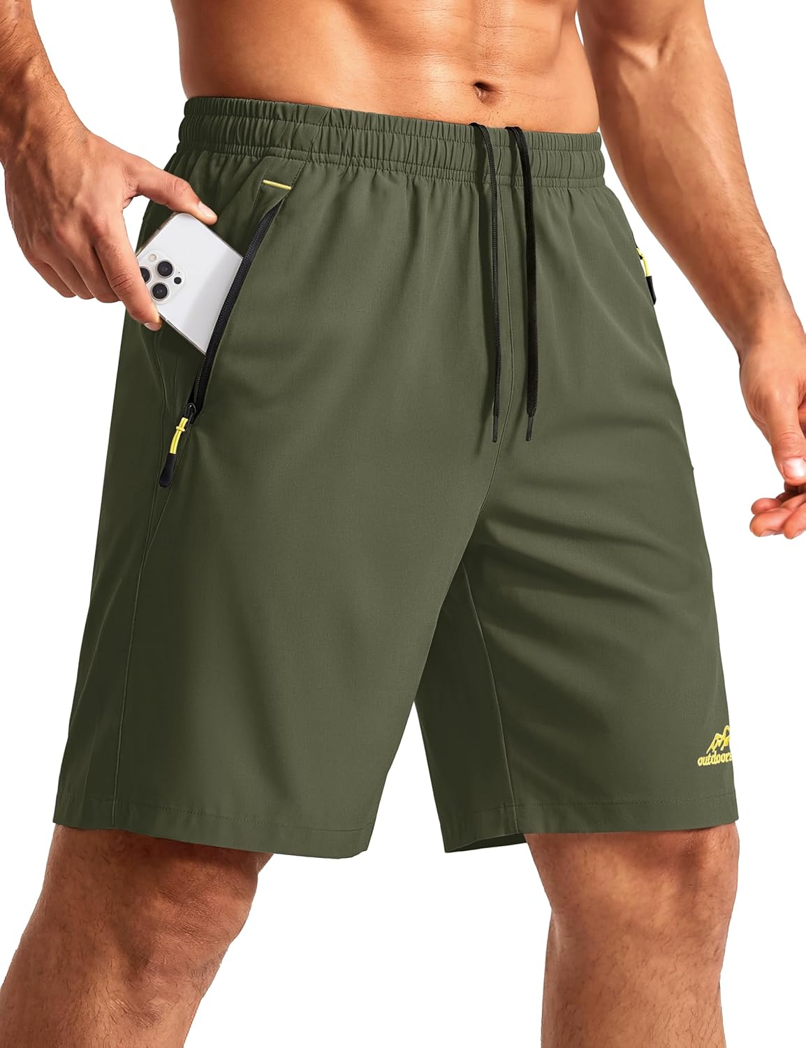 TACVASEN Men's Running Shorts - Quick Dry Athletic Gym Shorts with 3 Zipper Pockets | Lightweight Summer Fit