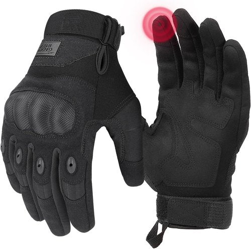KEMIMOTO Tactical Gloves - Touchscreen Motorcycle Gloves with Hard Shell & Palm Padding | Perfect for Cycling, Airsoft, Hunting