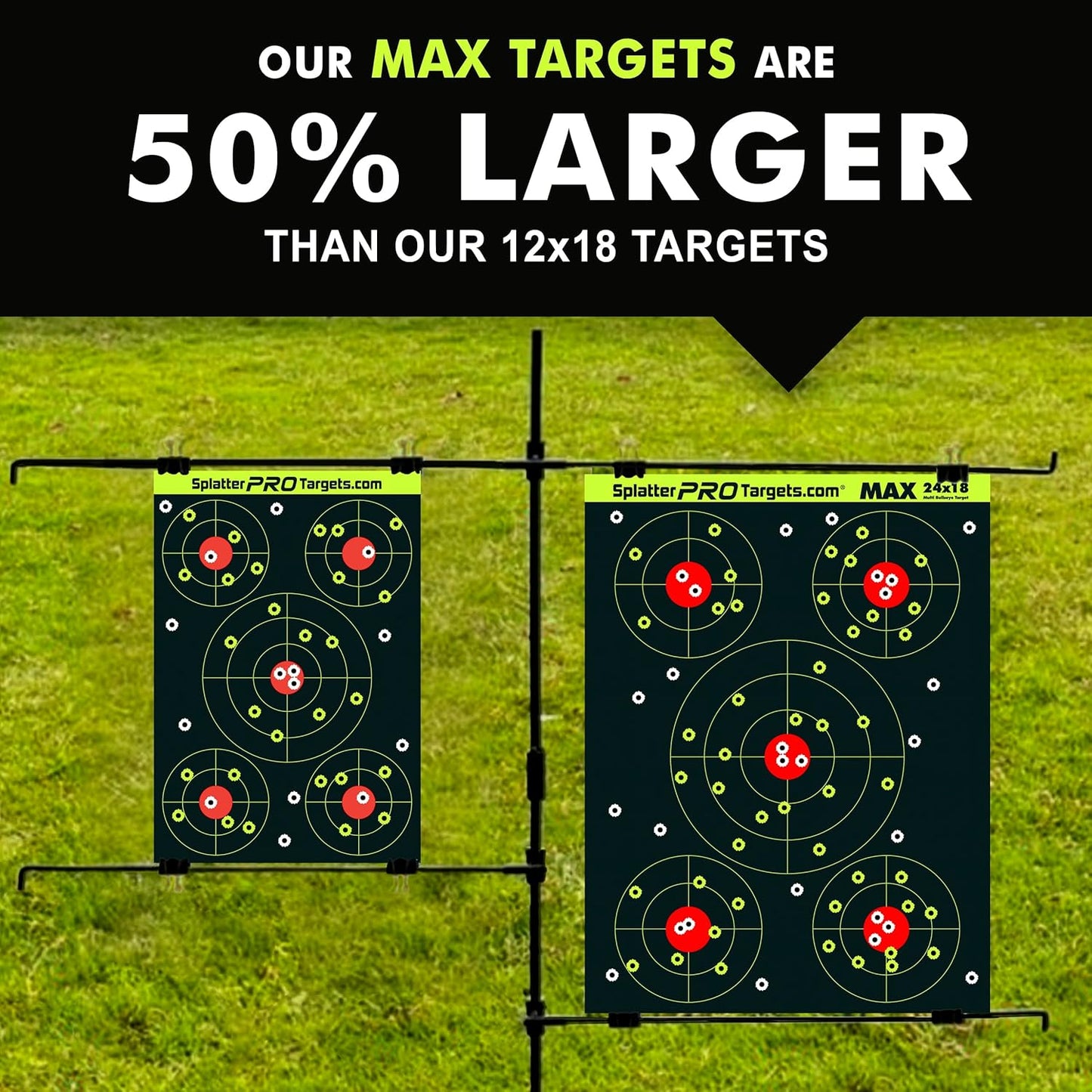 Splatter Targets by [Brand Name] - 18x24 Extra Large, Bright Fluorescent Yellow & White, Fully Reactive for Easy Shot Visibility