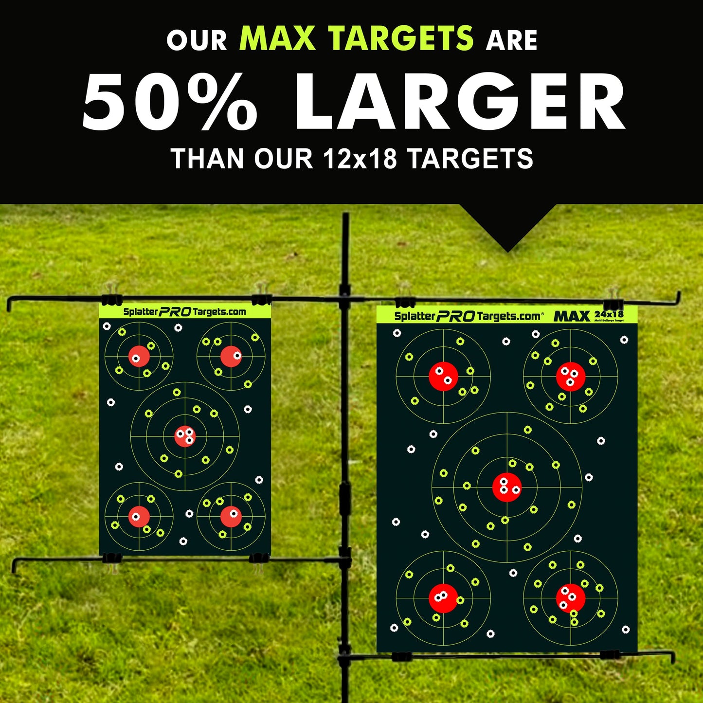 18x24 Extra Large Splatter Targets. Two Color Splatter to Easily See Your Shots! Bright Fluorescent Yellow and White Splatter. (25)