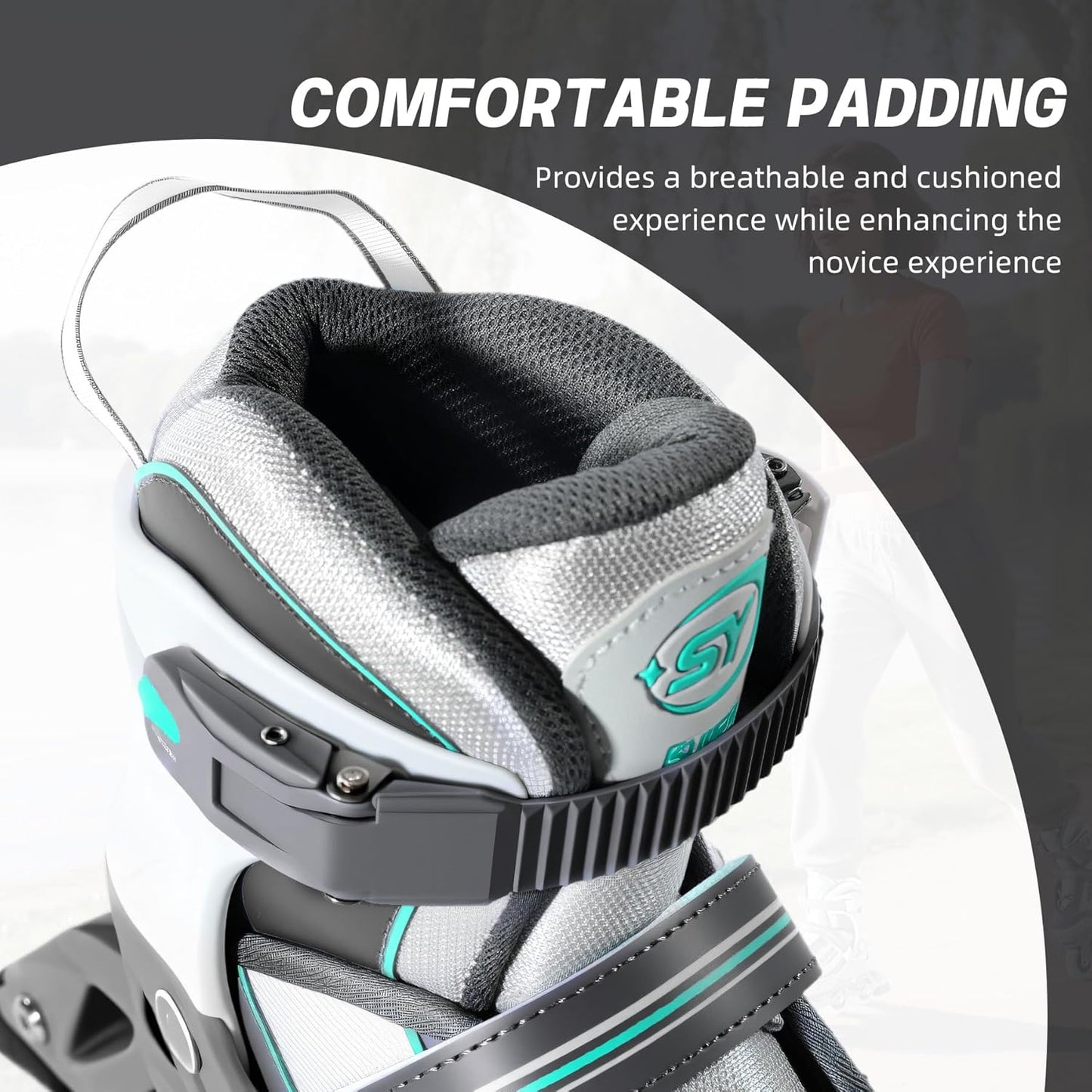 Super Youngster Women's Adjustable Inline Skates - Comfortable Roller Blades for Adults