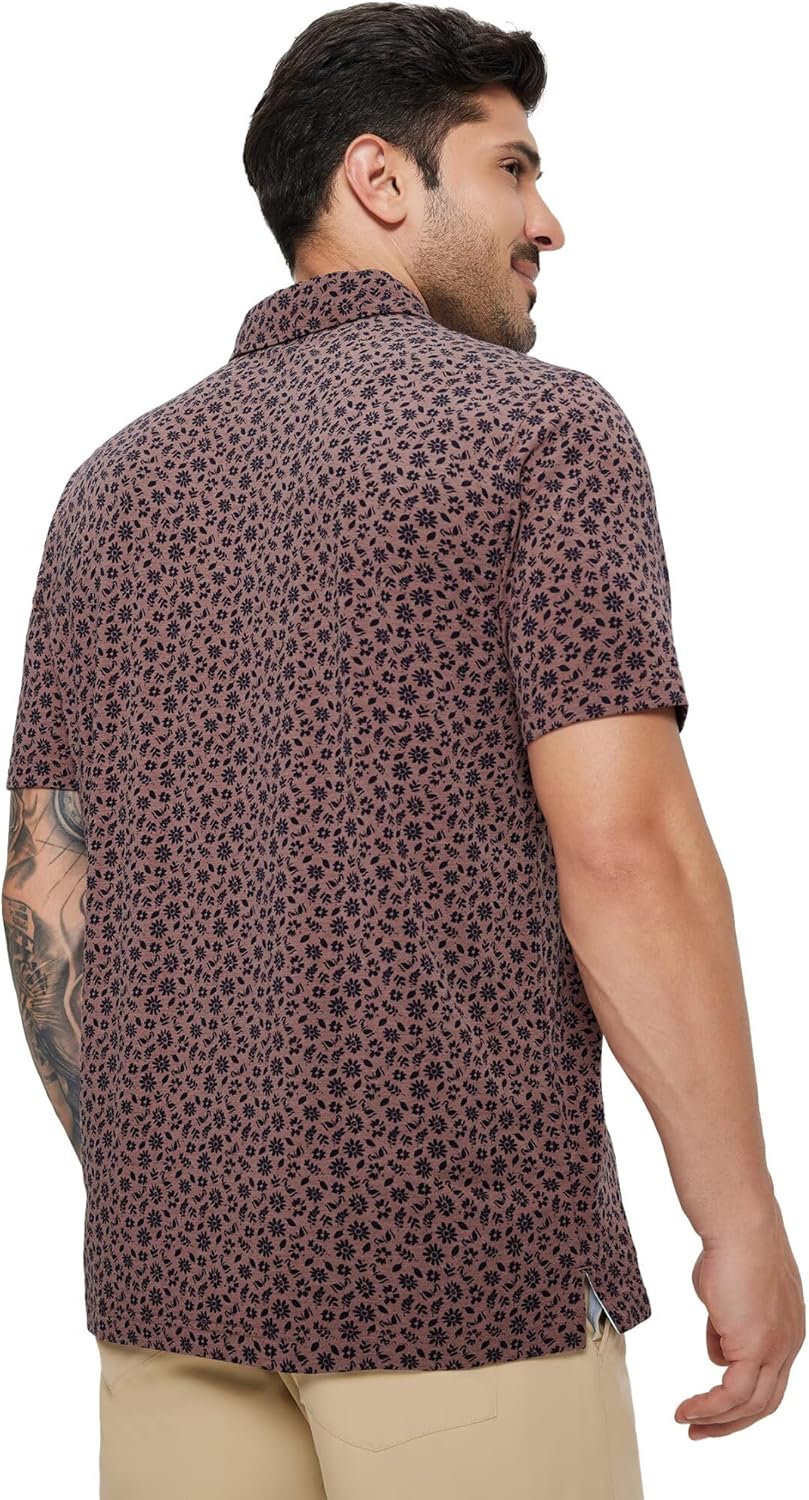 Skiennix Men's Golf Polo Shirt - Short Sleeve Moisture-Wicking Performance in Stylish Print