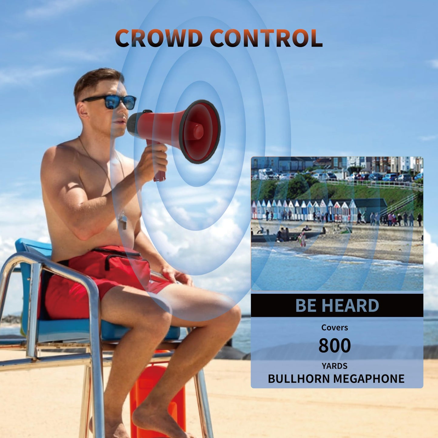 Flydot Megaphone with Speaker Microphone Siren and 240-Second Recording Includes Volume Control for Outdoor Events and Crowd Management Red