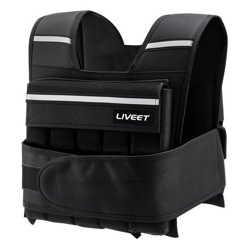 Liveet Adjustable Weighted Vest for Men Women, 20lb Weight Vest with 20 Removable Weights