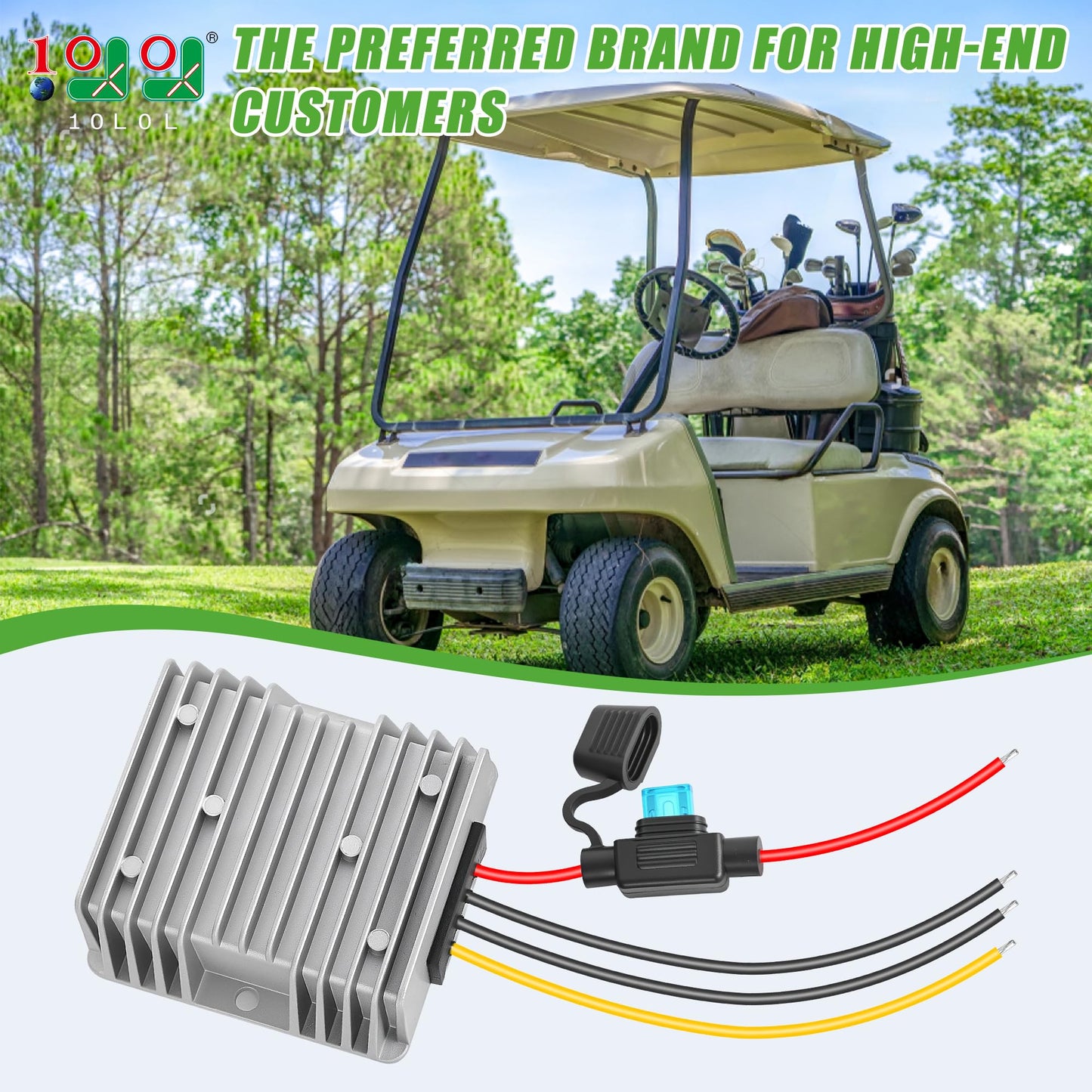 10L0L DC-DC 36V 48V to 12V 20A 240W Step Down Converter Golf Cart Voltage Regulator Reducer Transformer with Fuse Waterproof