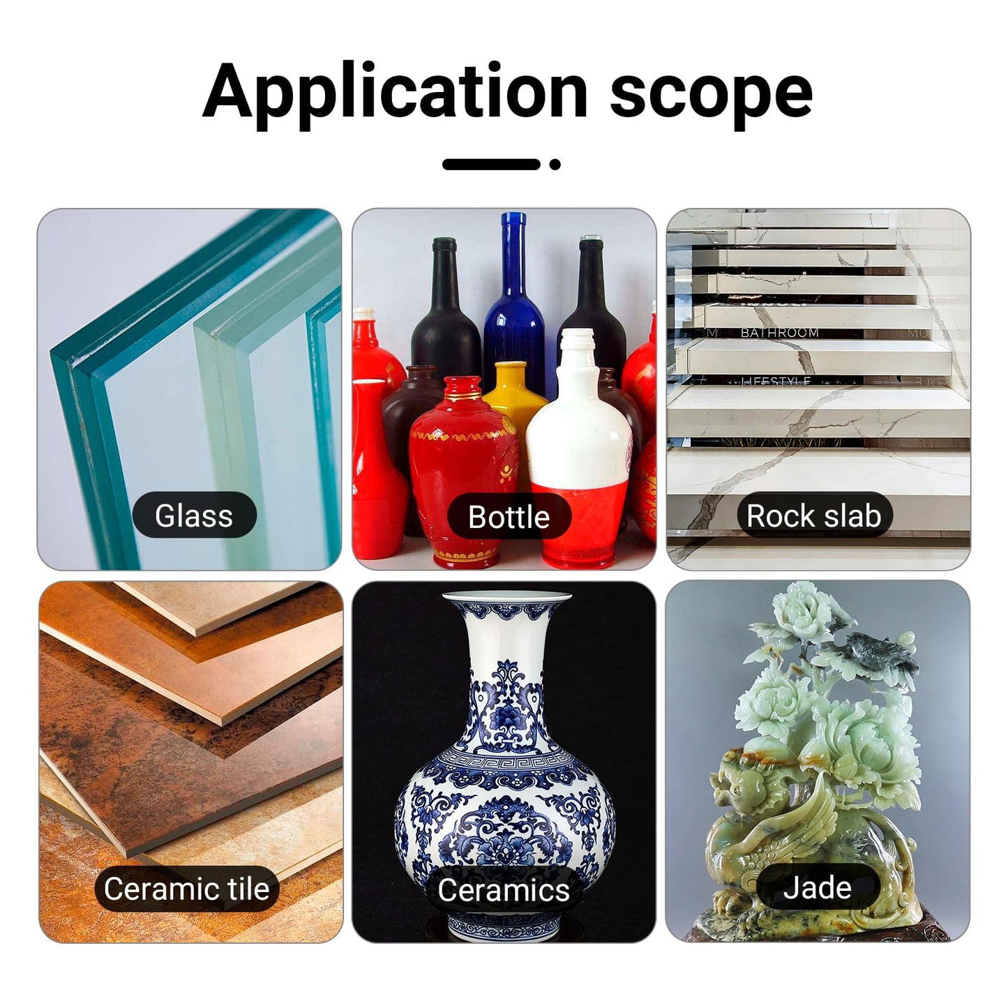 LOZLIN 3PCS 4.5" Diamond Cutting Wheel for Glass, Tile, Marble - Ultra-Thin 115mm Angle Grinder Blades, High-Speed Discs for Ceramics - Dry Multi-Purpose Saw Blades