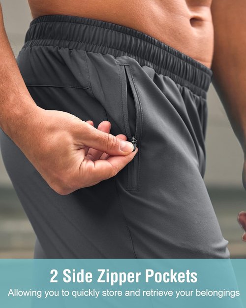 G Gradual Men's Athletic Running Shorts - Quick Dry with Zipper Pockets | Available in 7", 5", 9" Sizes